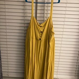 Yellow Sleeveless Button-Front Dress